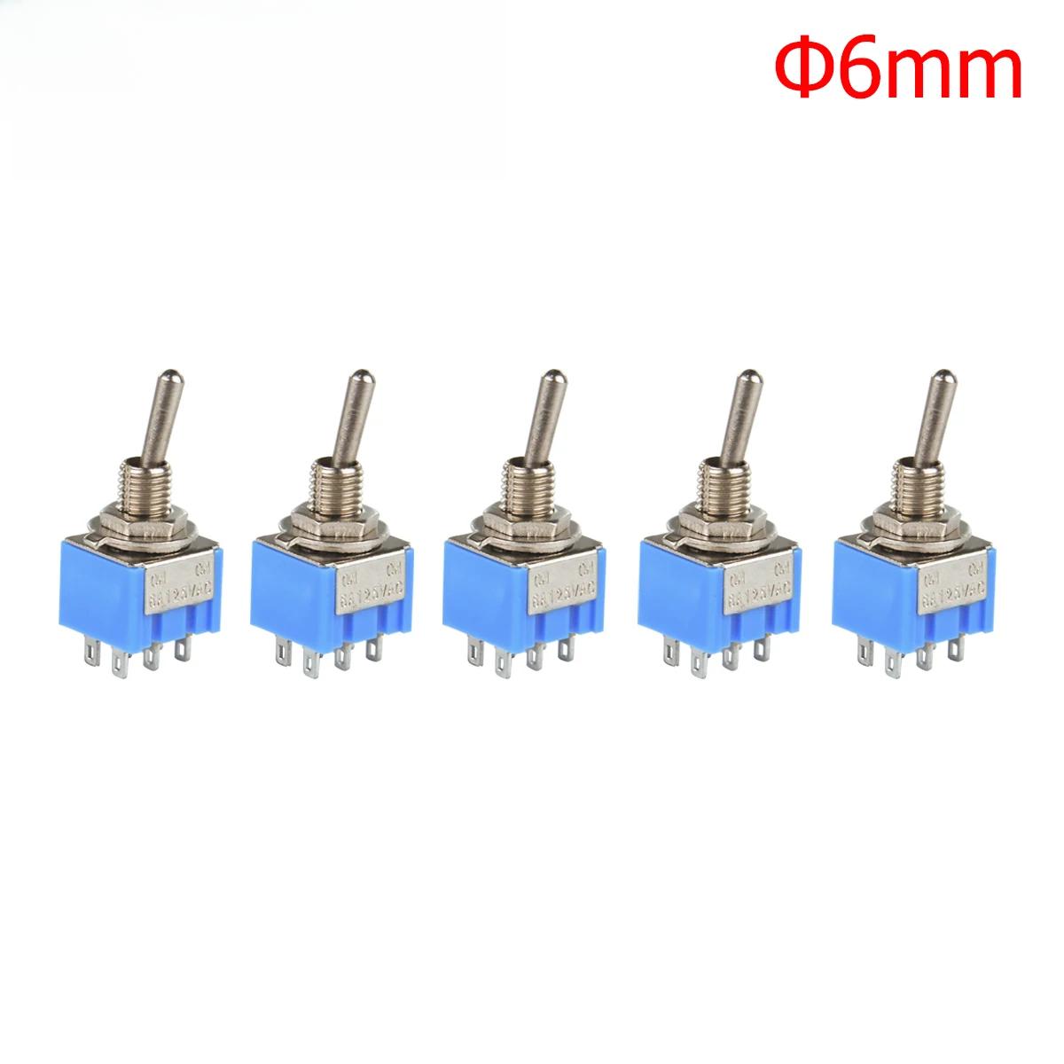 

5Pcs 6mm Mini Toggle Switchs 2 Position 3 Position Latching Switch MTS-102/103/202/203 ON-ON SPST ON-OFF -ON SPDT
