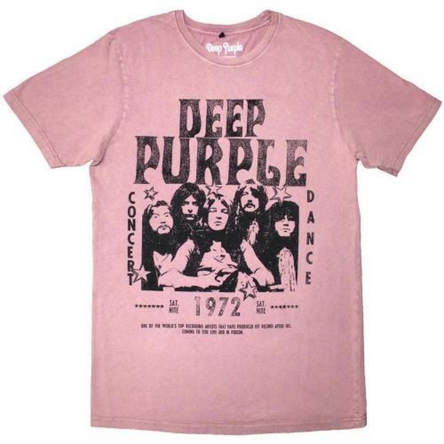 Deep Purple Unisex Adult 1972 Concert Stone Wash T-Shirt S