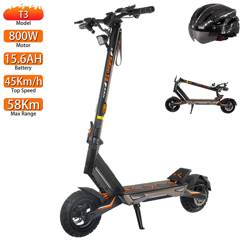 Trotinete Elétrica Adulto Kukirin T3 Motor 800W Trotinete Elétrica Dobrável Velocidade Máxima 45Km/h 48V 15.6AH Autonomia 58Km Carga 120KG Preto