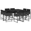 VidaXL 9pcs Garden Dining Set Black Cushions Wicker 3278142