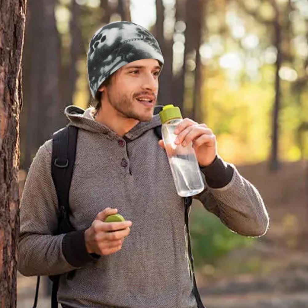 Reversible Windproof Fleece Beanie Hats Mens Winter Skull Cap Camouflage Thick Beanie Unisex Stretchy Cuffed Beanie with Fleece