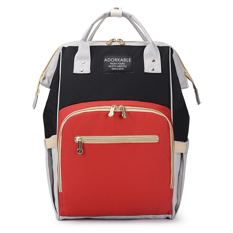 Upgraded Large Capacity Waterproof Mummy Bag - Lightweight Double Shoulder Mother & Baby Color Block Bag