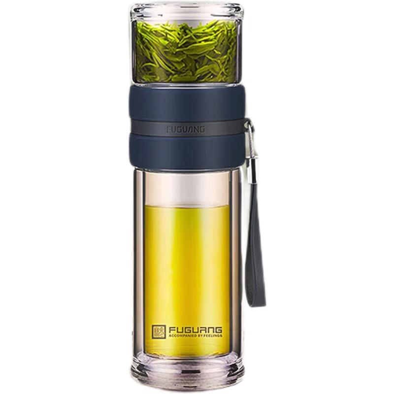 Fuguang Double-Layer Glass Tea Infuser Bottle 240ml