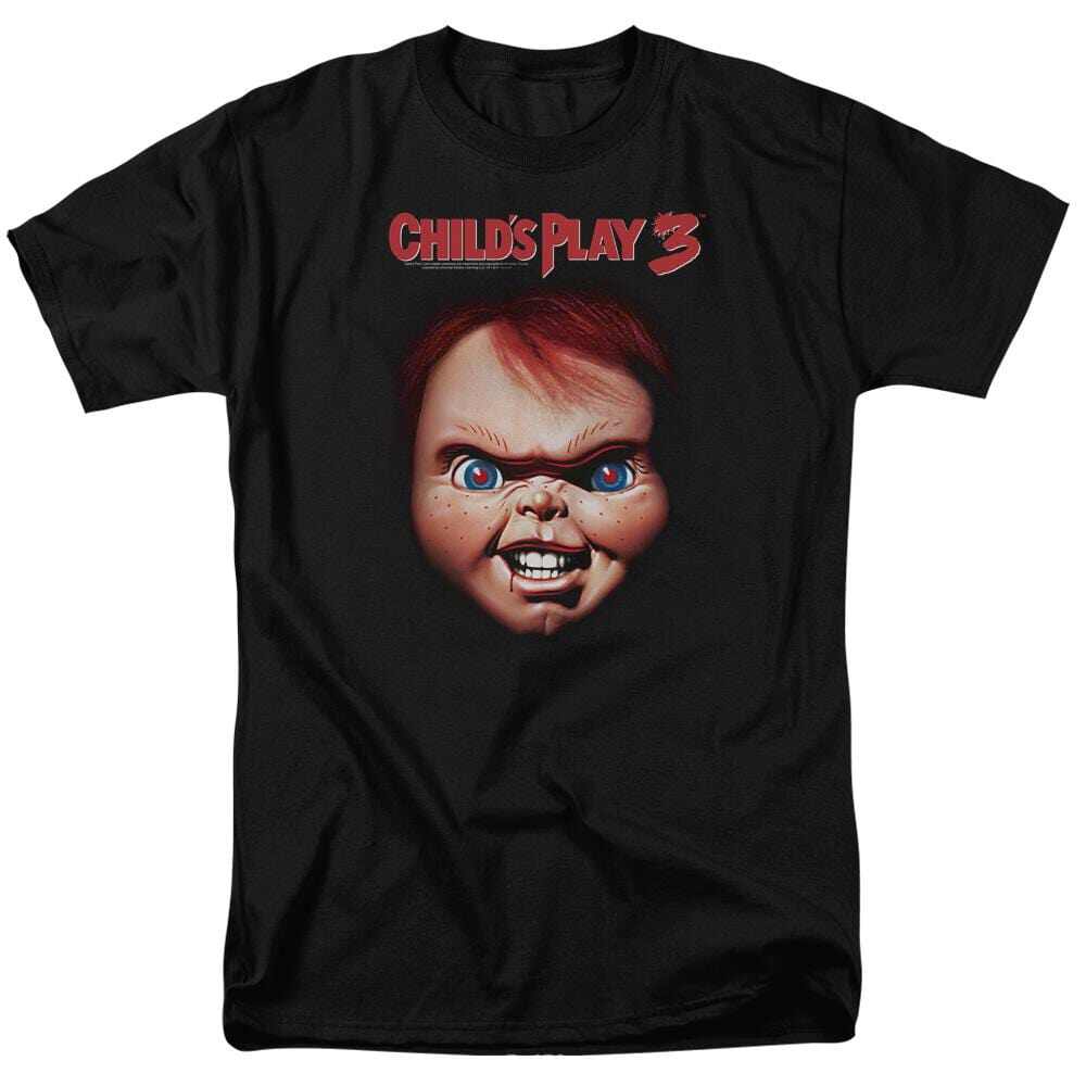 Y2k 1988s Childs Play Movie The Haunted Doll A Classic Retro Shortsleeved Tshirt Featuring A Terrifying Man