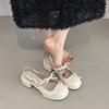 Summer Women Sandals Fashion Butterfly-knot High Heeled Roman Sandals 2026 New French Singbacks Mary Jane Sandalias De Mujer