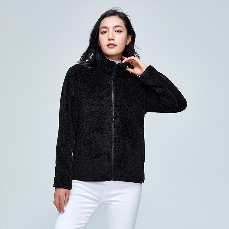 Unisex Lambswool Jaquette: Stand Collar Polar Fleece Coat for Autumn and Winter