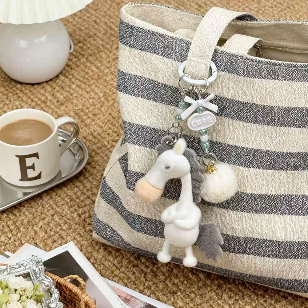 Cute Horse Keychain for Backpacks, 3 Inch Horse Plush Keychain Purse Charms for Girls Year of the Horse Plush Keyring Ornaments