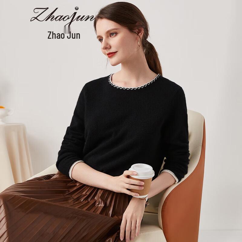 Zhaojun Women's Cashmere Round Neck Sweater