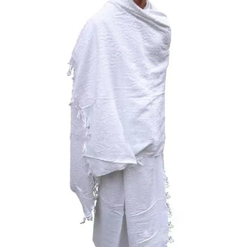 Muslimisches Hajj Ihram Handtuch Reinweißes Tuch Islamisches Pilger Strandtuch für Saudi-Arabische Gläubige