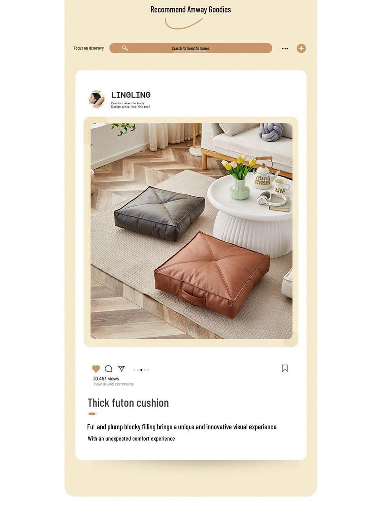 Thickened Japanese Tatami Floor Seat Cushion for Bedroom or Balcony