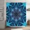 Blue Flower Shower Curtain Waterproof Fabric Home Decor Bathroom Decoration Luxury Crystal Design Print for Modern Bathrooms (Si
