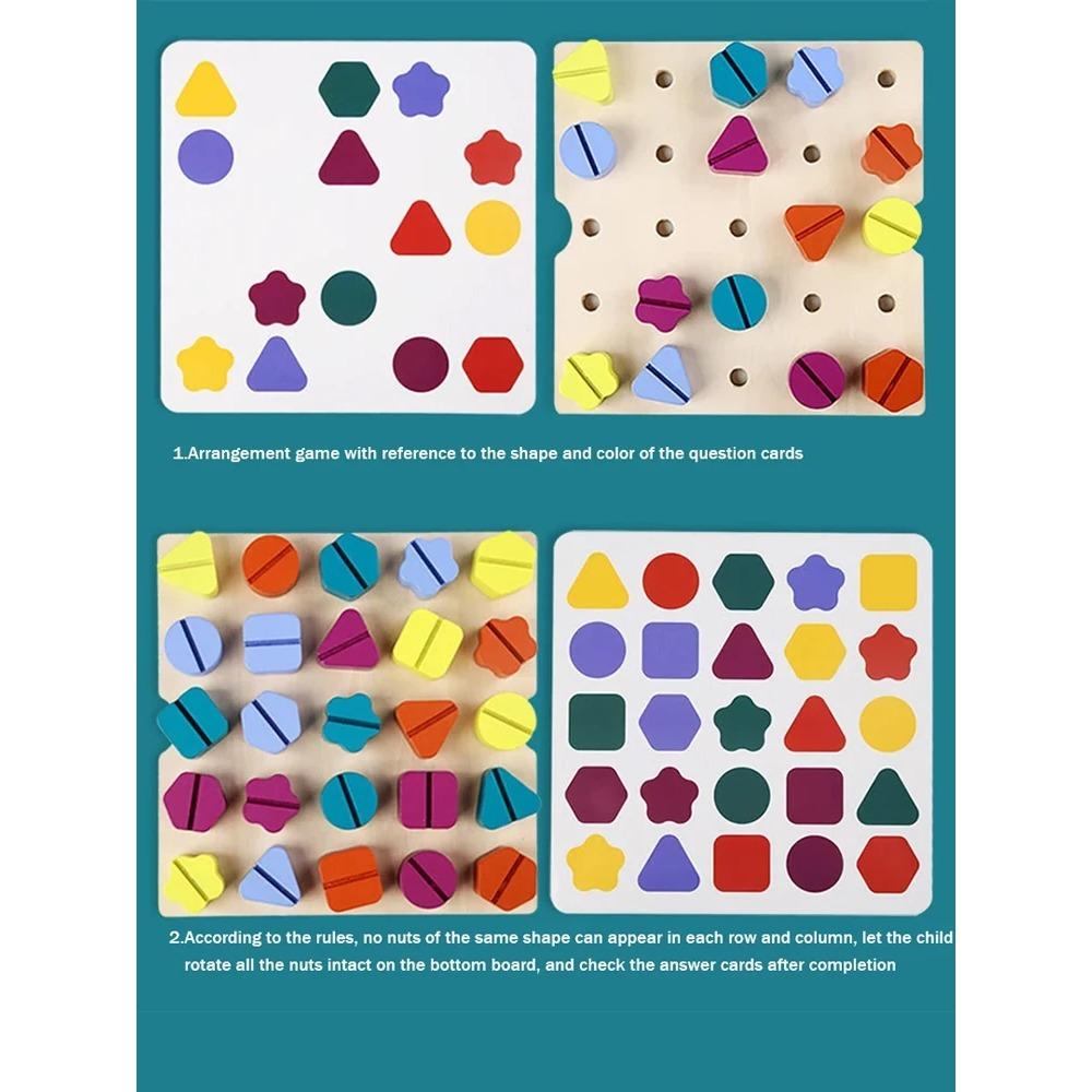 Wooden Screw Disassembly Toys Educational Screw Disassembly Assembly Shape Color Toys Montessori Interactive Game for Baby Gift