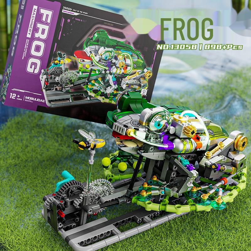 Lego-Compatible Mechanical Parrot, Shark, Whale, and Octopus Assembly Model Toys