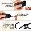 Leather S Metal Hooks,3 Pcs Multifunctional S-Hooks with PU Leather Coat S Hooks for Hanging Clothes Outdoor Camping Hanging Kitchen(Black)
