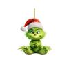 Acrylic Flat 2D Christmas Tree Pendant, Mirror Green Hair Monster - for Holiday Decorations, Halloween, Thanksgiving Flat Christmas Tree Pendant