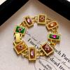 Acrylic Oval Diamond Ring Bracelet Earrings Necklace Accessories Women's Clavicle Chain Versatile Necklace