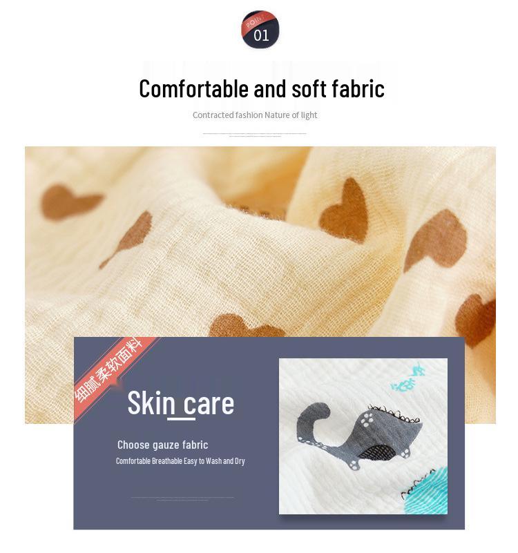 Vierlagige Mull-Baby-Swaddle-Decke mit Cartoon-Motiv - Anti-Schreck-Wickeltuch