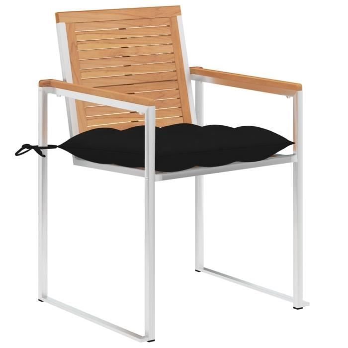 Garden Chairs 8 Pcs with Cushions, vidaXL Solid Teak Wood
