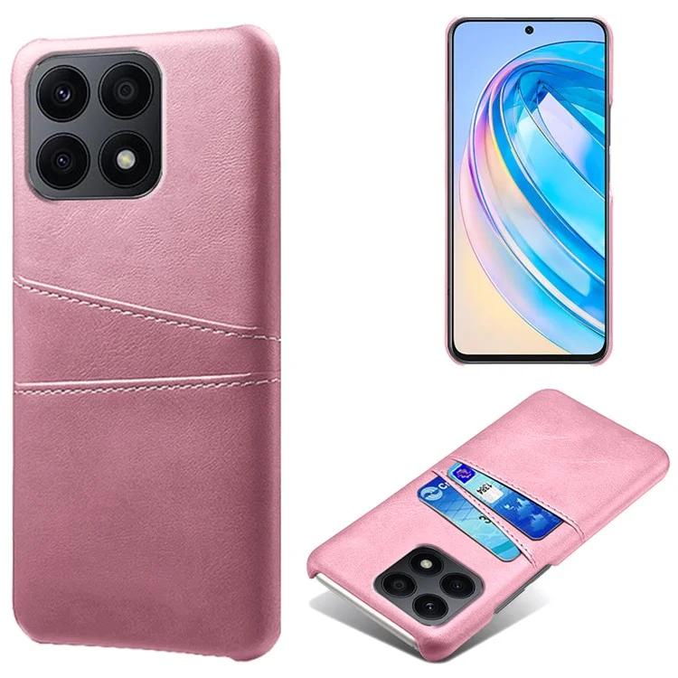 For Honor X8a 4G Dual Card Slots Phone Case Anti-scratch Leather PC Phone Cover