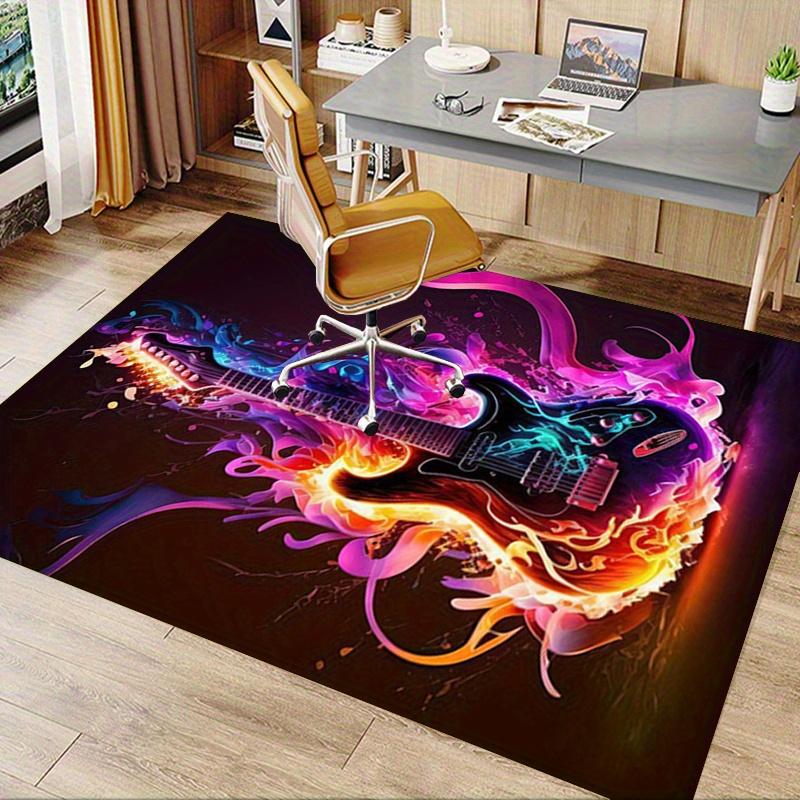 1pc. Colorful Electric Guitar Abstract Art Print Home Decor Rug Office Carpet Chair Mat Outdoor Gift