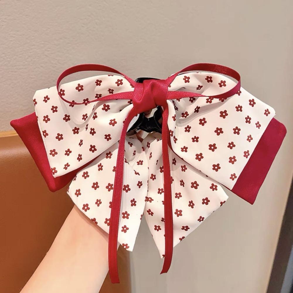 Bow Ponytail Buckle Clip Korean Style Princess Hair Claw Cute Sweet Bow Hair Clip  Girls