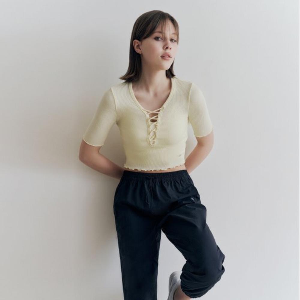 Huit Open String Crop Tee Htwts3j09t