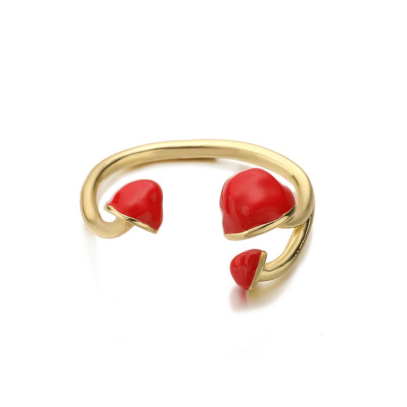

HECHENG,Women s Adjustable Open-end Ring Enamel Drip Oil Playful Cute Multi-colour Mushroom Women s Jewellery Wholesale resizable