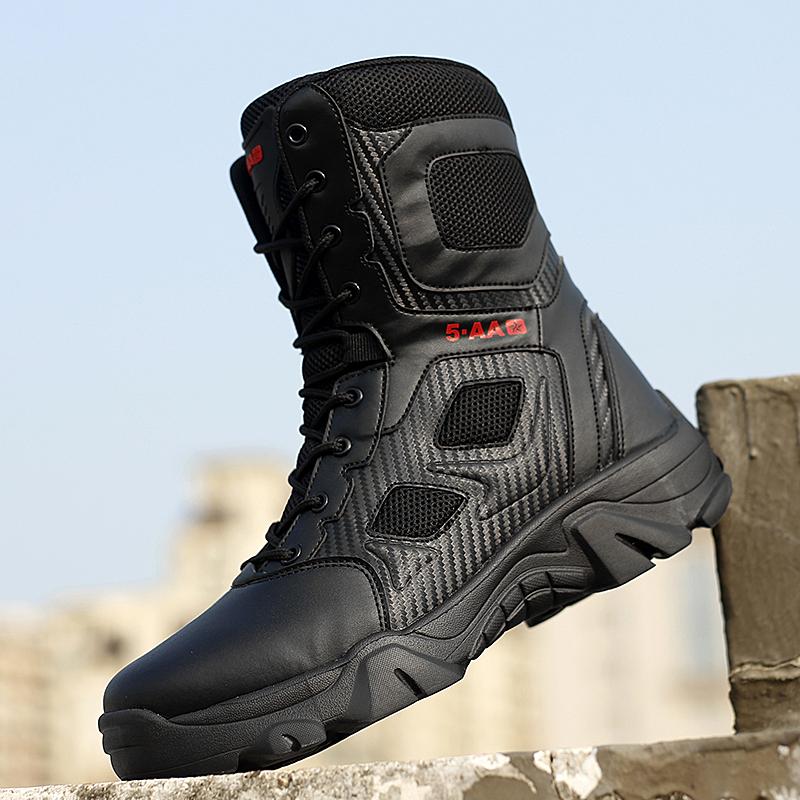 Herrenstiefel Winter Herren Kampfstiefel Taktische Stiefel Knöchel Arbeitssicherheitsschuhe Spezialkräfte Armeestiefel Herren Wasserdicht Motorradschuh