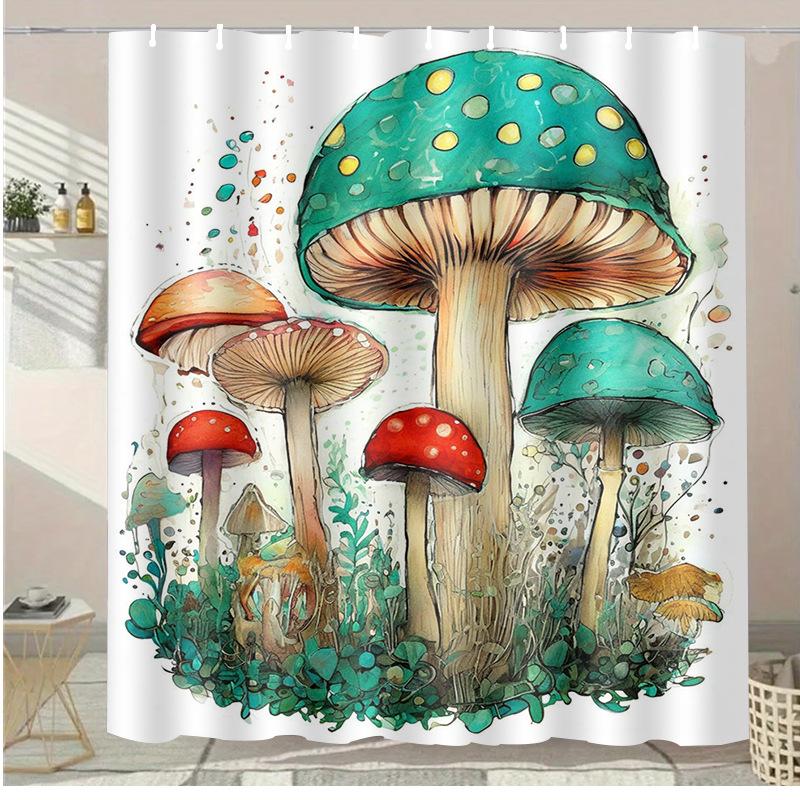 Cat Forest Washable Dirt-Resistant Shower Curtain Shower Head waterproof Polyester Bath Curtain For Home Decor Accessories