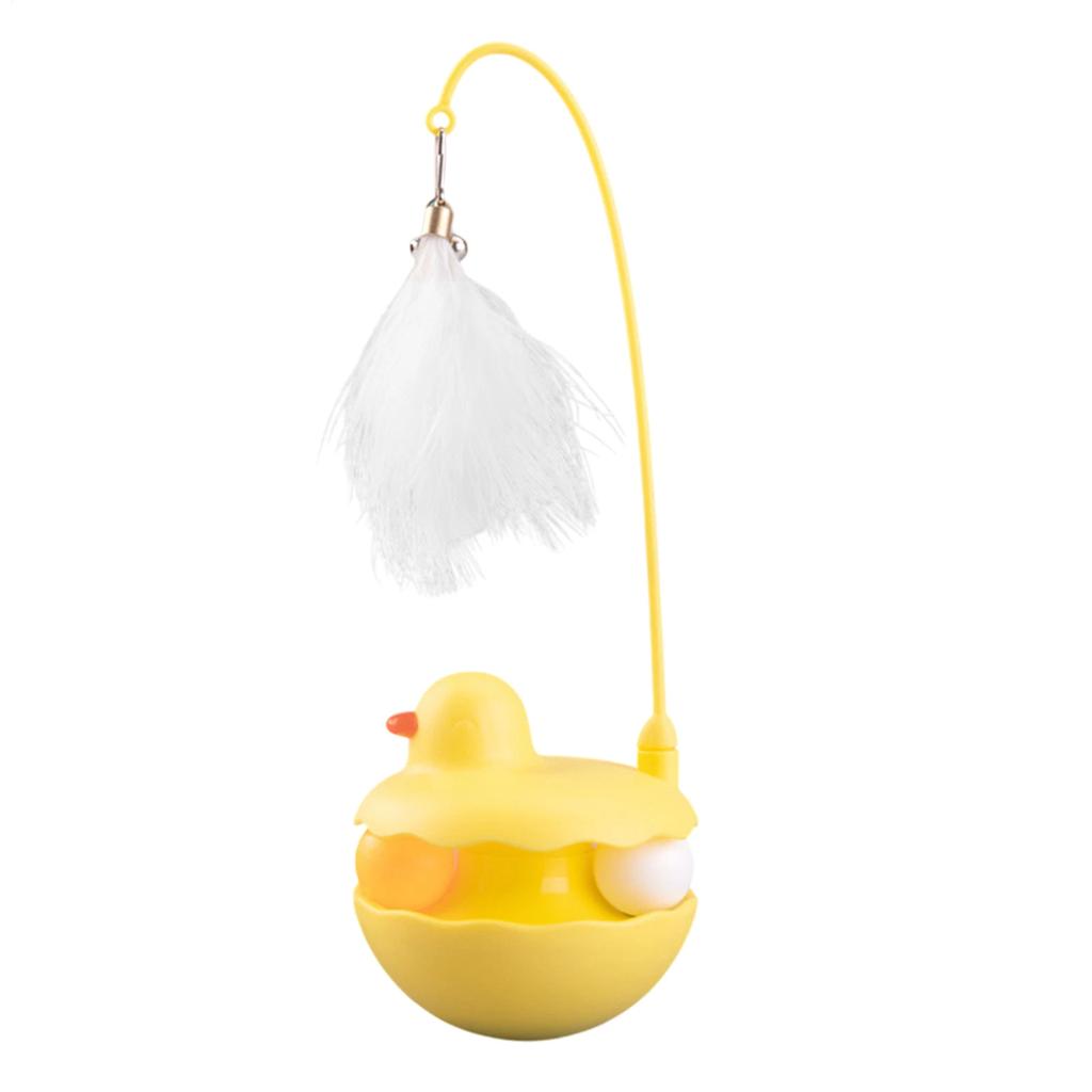Cat Toys Interactive Kitten Toy Detachable Feather Lightweight Resin Duck
