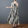 Women's New Fashionable Loose Chiffon Printed Dress Long Skirt