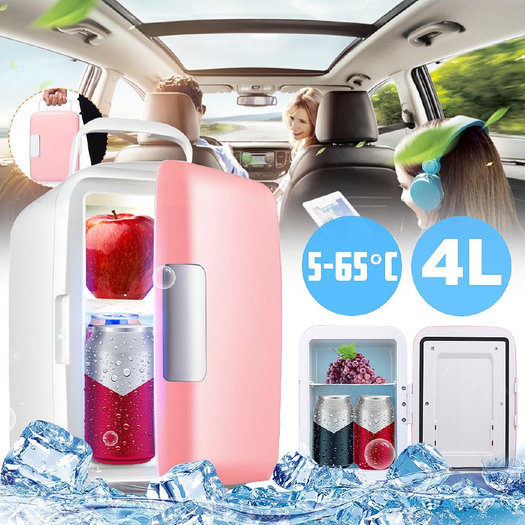 DC 12V 4L Car Refrigerators Ultras Quiet Low Noise Car Mini Refrigerators Freezer Cooling Heating Box Fridge Home Outdoor