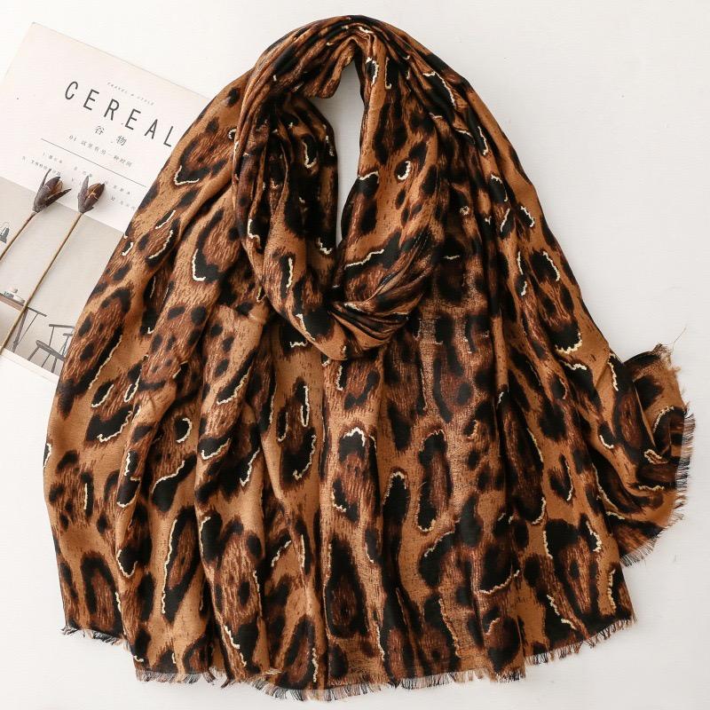 Winter Sexy Leopard Dot Fringe Viscose Soft Scarf Cotton Shawls Women Perfect For Travel Casual Muslim Hijab Sjaal 180*90Cm
