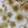 Diy Three-Dimensional Imitation Pearl Gold Thread Lace, Hand-Embroidered Lace Collar Clothing Accessories