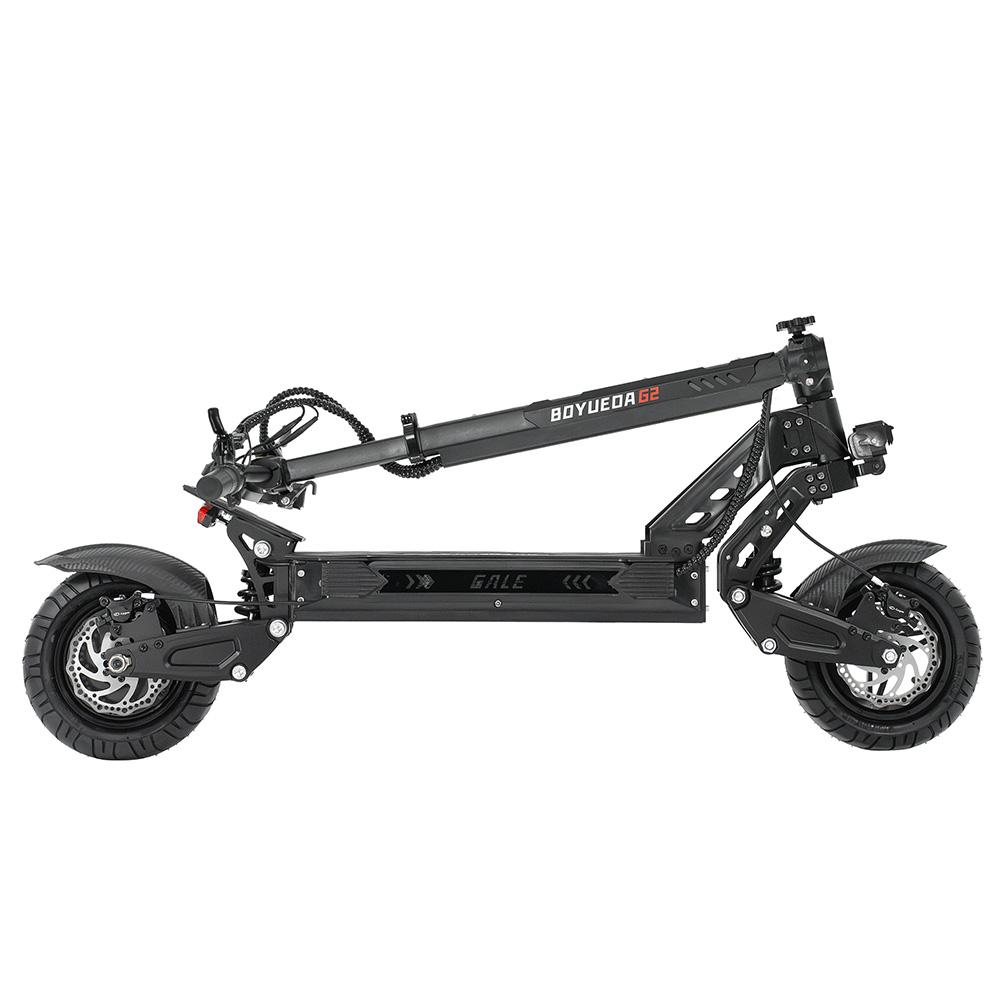 Electric Scooter Boyueda G2 10" Tire 1600W Peak Motor Hydraulic Disc Brake 52V 19Ah NFC Unlock Max Range 60Km LCD Display Black