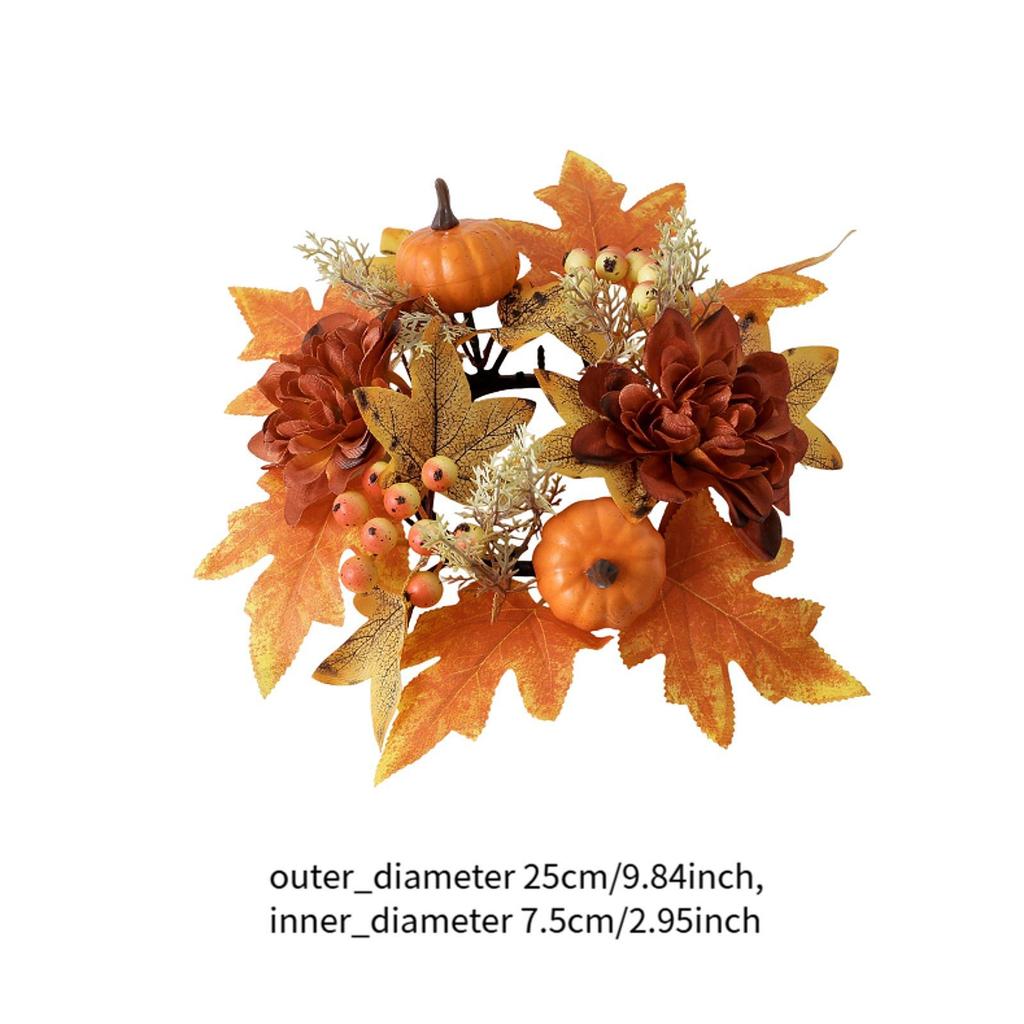 Candle Holder Round Decorative 9.8 inch Decor Garland for Celebration Dining Room Thanksgiving