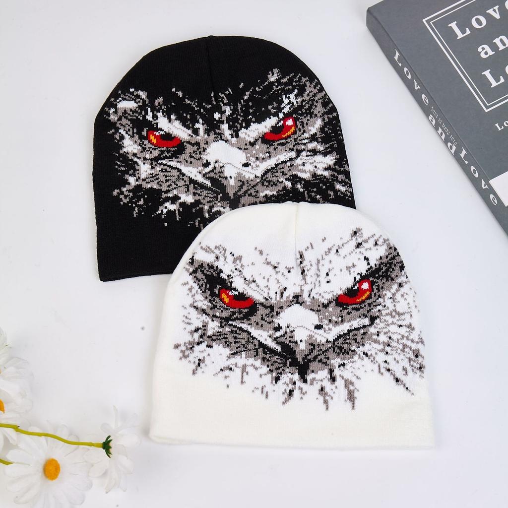 Eagle new pullover hat street knitted jacquard to keep warm European and American dark wind men's and women's hats personalized niche autumn and winte