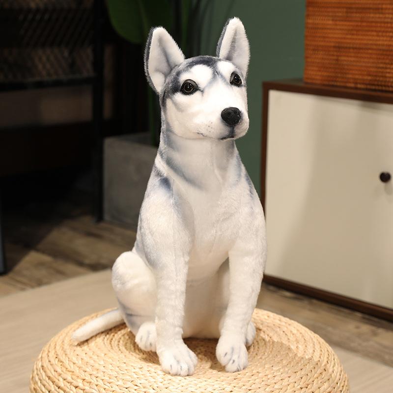 30-90cm Lebensecht Riesiges Hundespielzeug Realistische Kuscheltiere Husky Hund Plüschtiere Geschenk Für Kinder 30cm