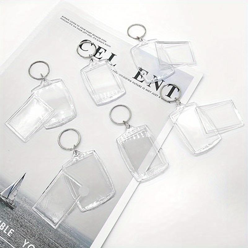 20 szt. Przezroczysty Dwustronny Pusty Brelok na Zdjęcie Akrylowa Ramka na Zdjęcie Breloczki Personalizowany Uchwyt na Brelok ze Zdjęciem z Kółkiem Dzielonym do Wkładki 4,5 X 3,2 cm