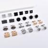 Yousheng 1 Pair Cufflinks Polished Smooth Surface French Style Hollow Twist Round Square Shape Men Suit Shirt Cufflinks  DIY Craft Buttons