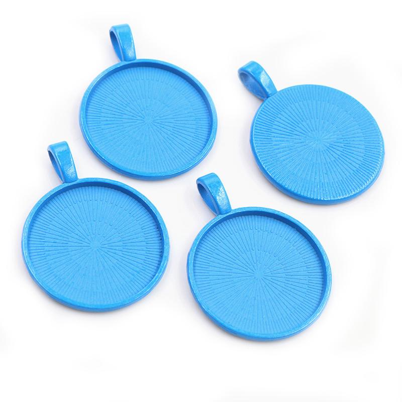 Neue Mode 10 Stück 25mm Innenmaß 4 Farben Beschichtet Klassisch Einfacher Stil Cabochon Basis Fassung Anhänger