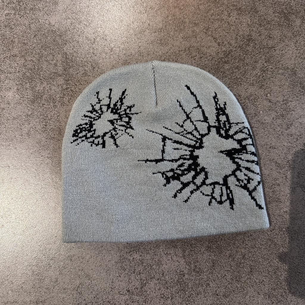 

Beanie Fashion Knit With Print Design For Daily Outdoor Cold Climate Use GrayBlack