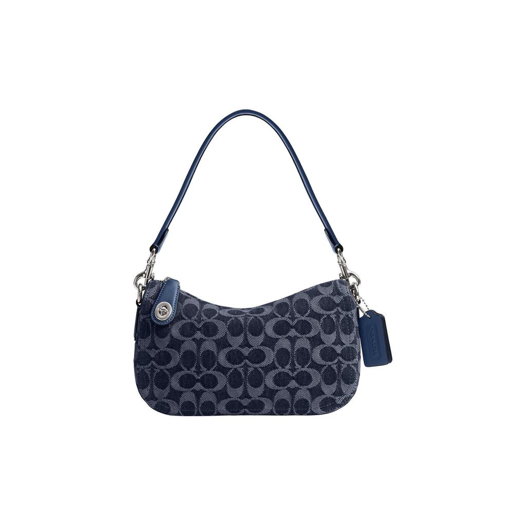Coach CAT48 Brook Baguette Bag Signature Denim Blue LHRHY