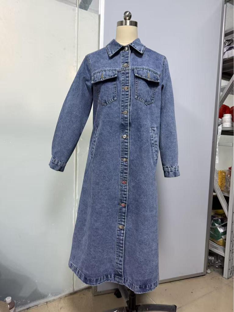 2026 Autumn/Winter Women's Loose Long Denim Jacket