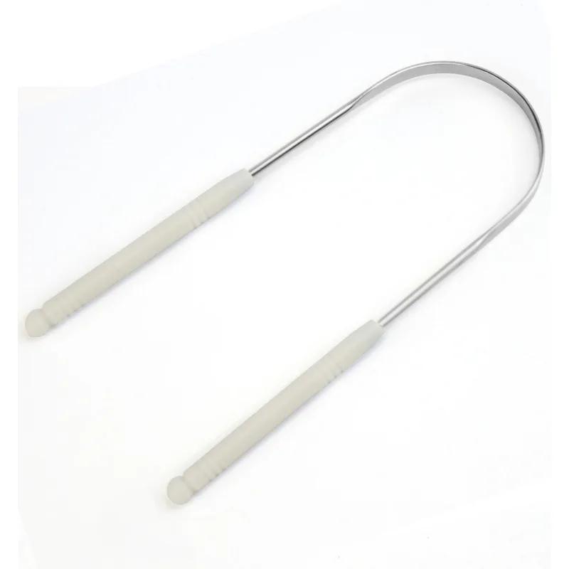 New Stainless Steel Tongue Scraper Fresh Breath Cleaning Coated Tongue Toothbrush Oral Hygiene U-Shaped Metal Tongue Scraper