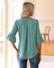 2026 Fashion Style 3/4 Sleeve Ruffle Lantern Collar Casual Top