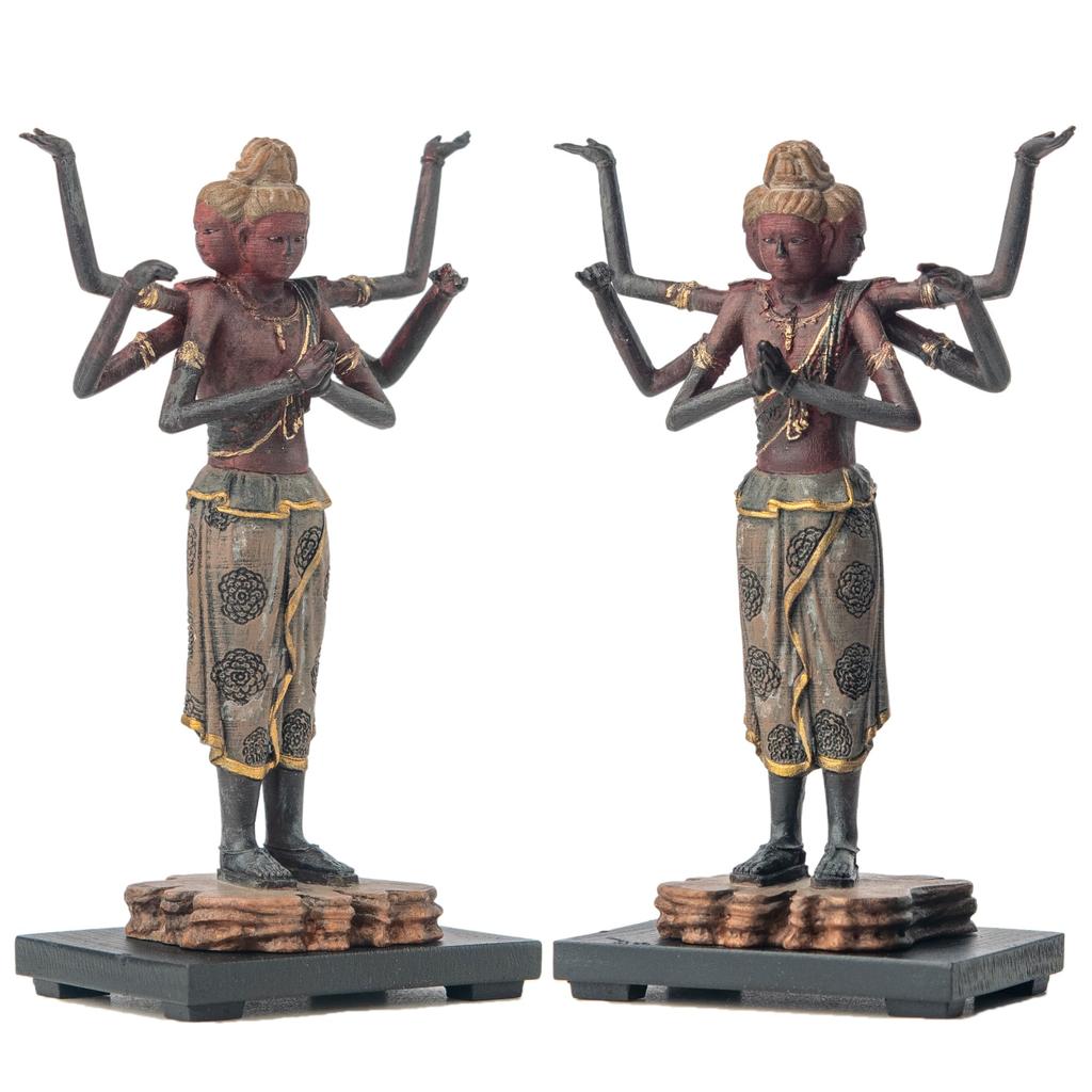 Miniature Buddha Ashura Wood Buddhist Buddha statue world (wooden boxwood) - carving, statue, figure, (GSBcol Ashura)