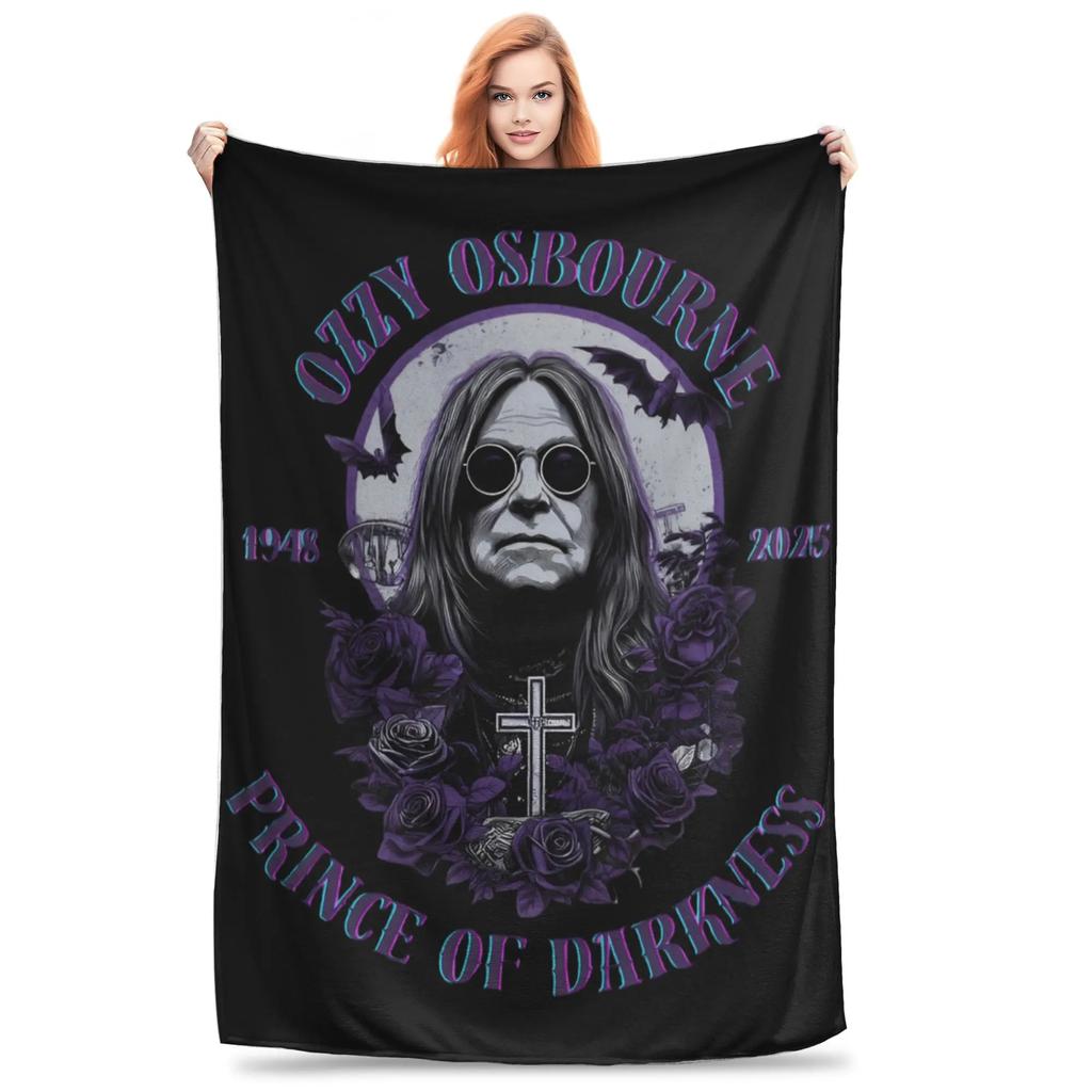 Ozzy Osbourne  Tribute Throw Blanket Black Sabbath Rock Band Plush Couch Blanket x Inches Multisize Bedspread
