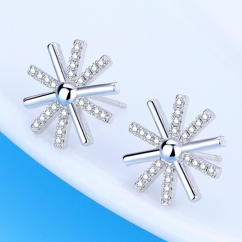 Student Earrings for Women's Jewelry Flowers Micro-insert Earrings for Anti-allergic