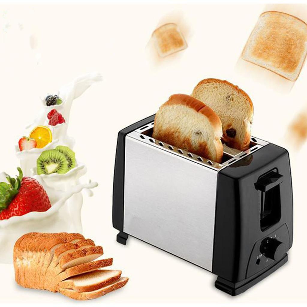 Black 2 Slice Extra Wide Slot Toaster Full Automatic Sandwich Machine Multifunctional Breakfast